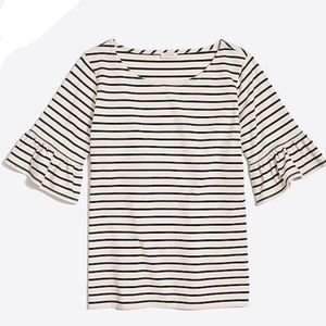 J. Crew Factory Ruffle-sleeve Nautical Shirt